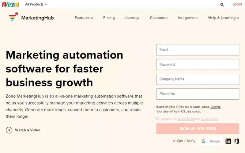 Zoho Marketing Hub