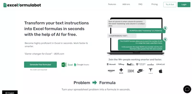 Excel Formula Bot