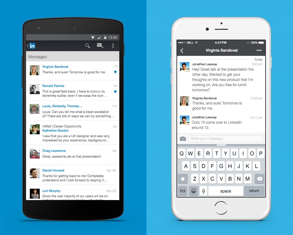 linkedin mobile messaging