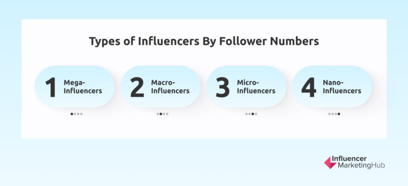 Influencers type's Follower Numbers
