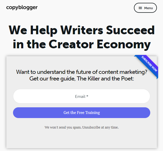 CopyBlogger home page