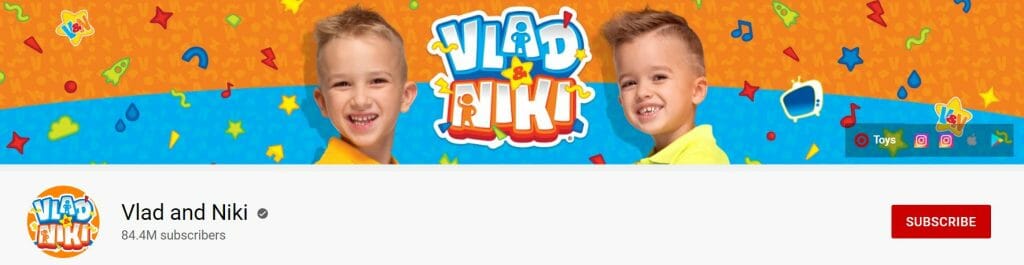  Vlad and Niki - YouTube influencer