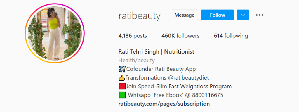 Rati Tehri Singh on Instagram