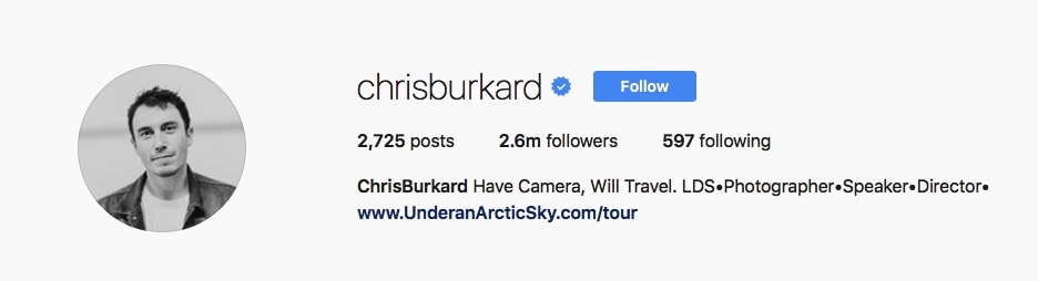 chris burkard chrisburkard - most followed people in instagram wjo are not celeberties