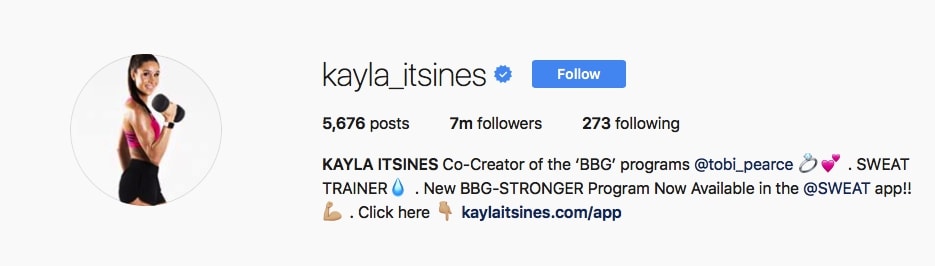 kayla itsines kayla itsines - top 10 instagram followers in world 2019