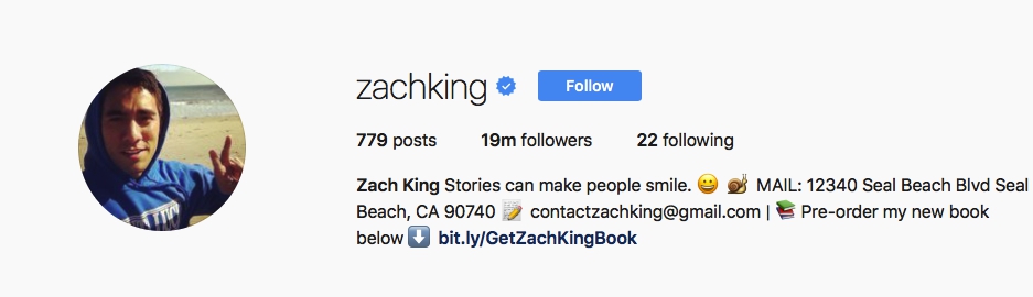 zach king zachking - instagram list of followers order