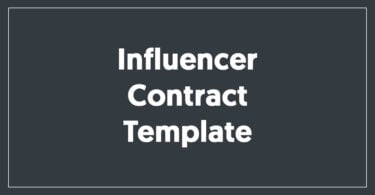 Influencer Contract Template