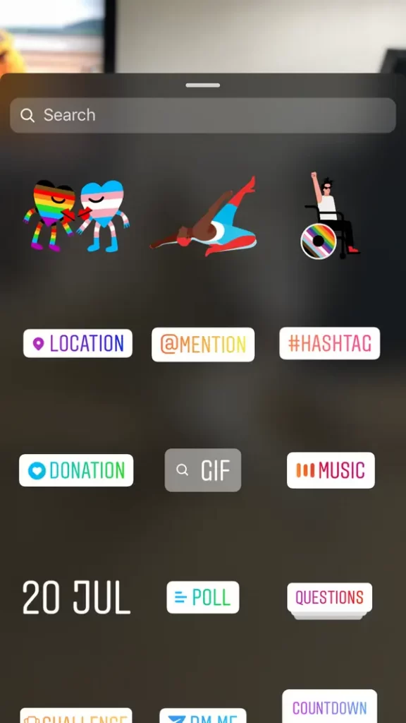 Adding Stickers instagram