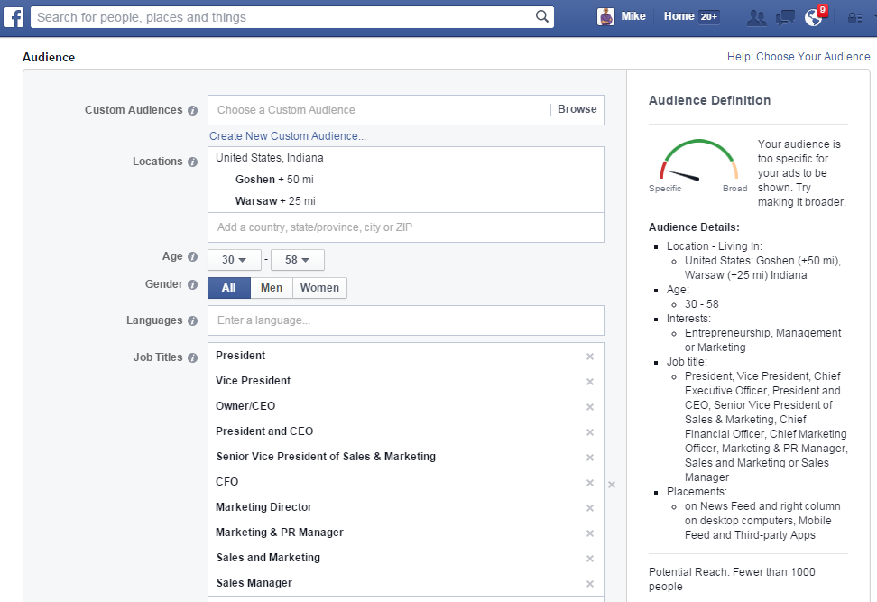custom audience on facebook-running Facebook ads