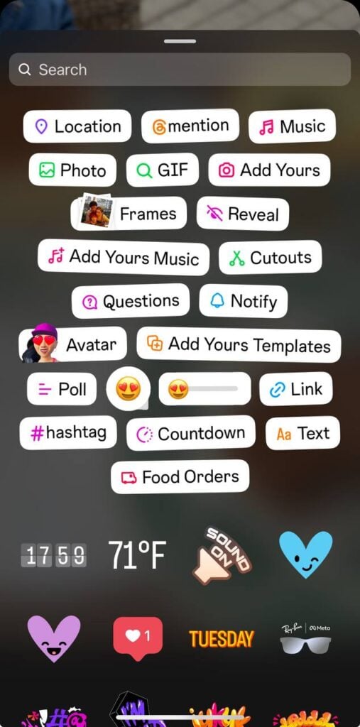 Stickers Instagram Story
