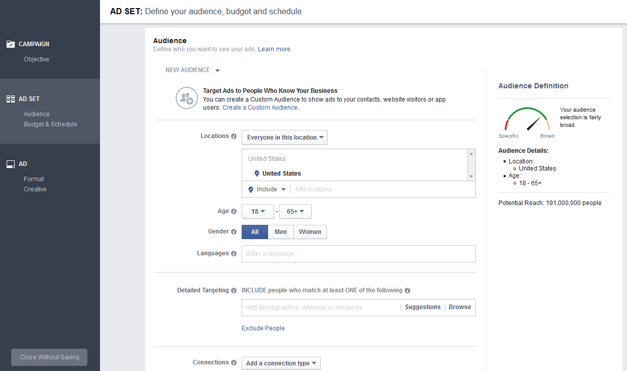 Ad Set Audience Targeting
