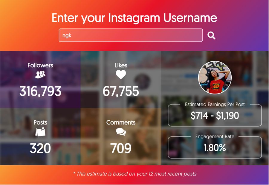 instagram money calculator - ngk account analysis