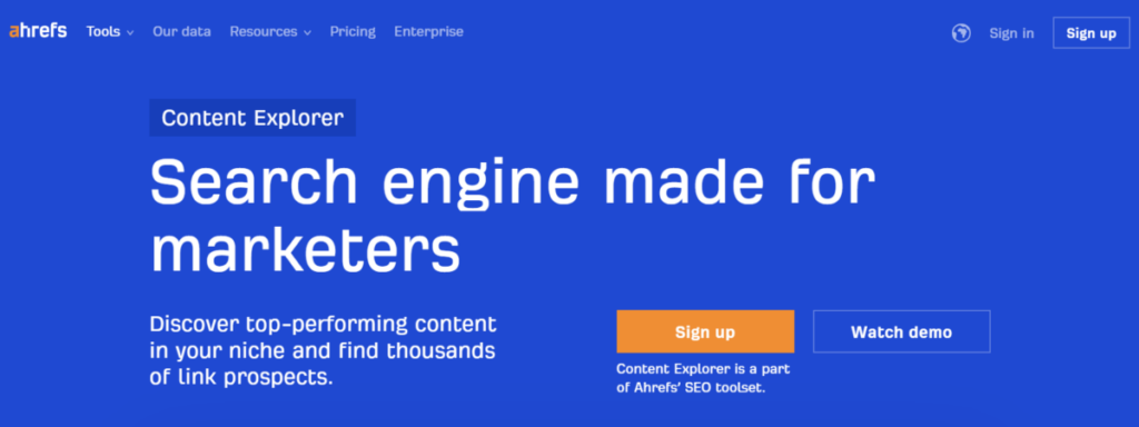 Ahrefs Content Explorer