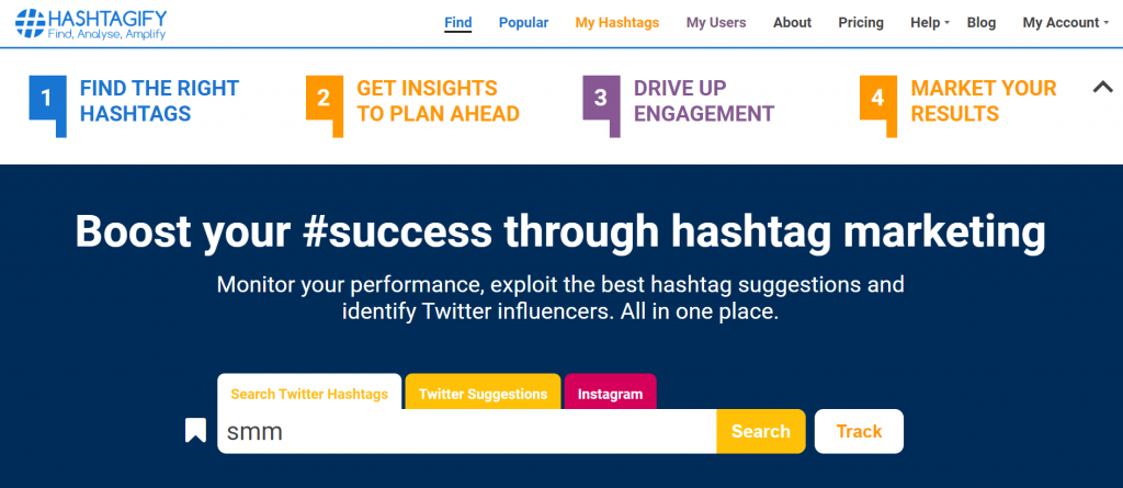 Hashtagify app to assist with hashtags