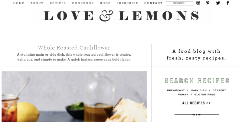 love and lemons food blog