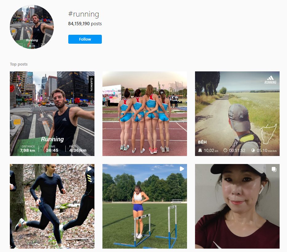 Category Hashtags #running