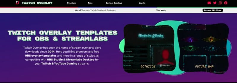Twitch Overlay specializes in designing overlays for Twitch live streaming