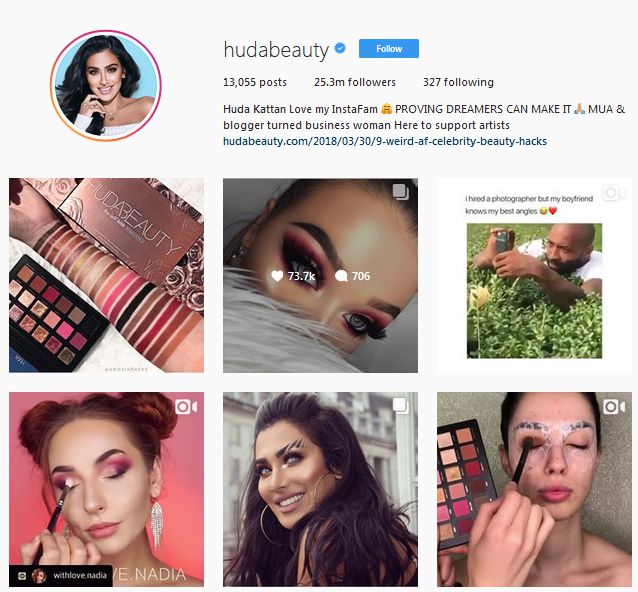 million followers on instagram she also runs her cosmetics blog and business huda beauty she s considered the first influencer to have built her own - 22 influencer makeup you follow instagram regularly cosmopolitan