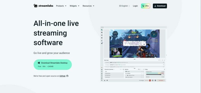 StreamLabs is a free desktop streaming application