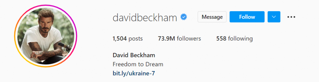 Beckham on Instagram
