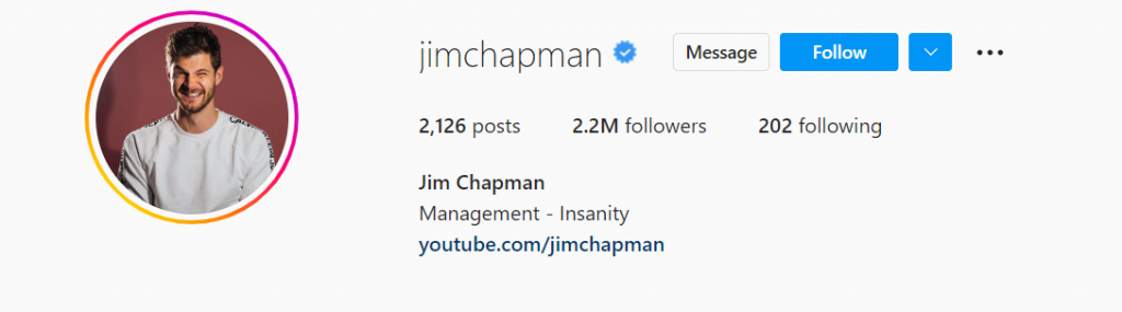 Jim Chapman is a YouTube vlogger