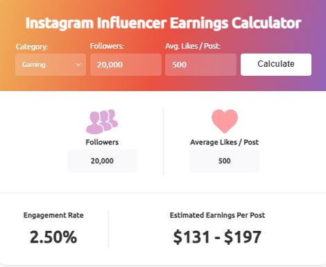 Instagram Money Calculator