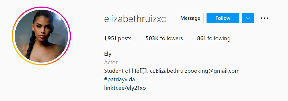 Elizabeth Ruiz on instagram