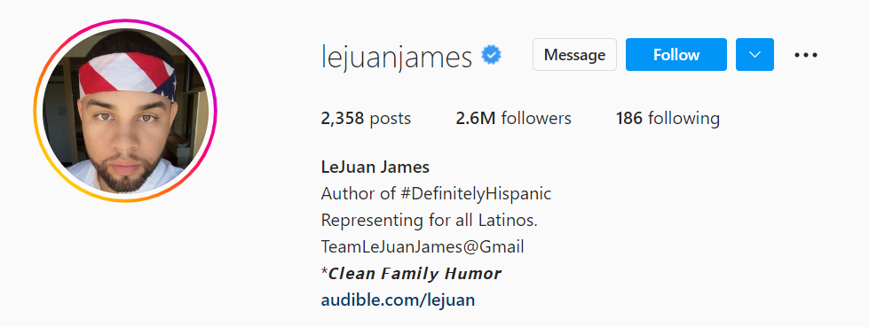 Lejuan James on instagram