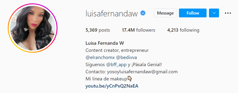 Luisa Fernanda on instagram