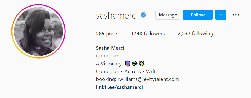 Sasha Merci on instagram