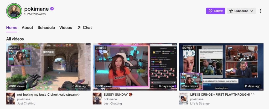 most popular female streamer on this list is Imane Anys, better known by her online alias Pokimane