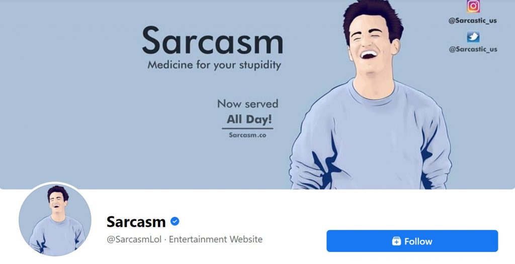 Sarcasm’s Facebook page