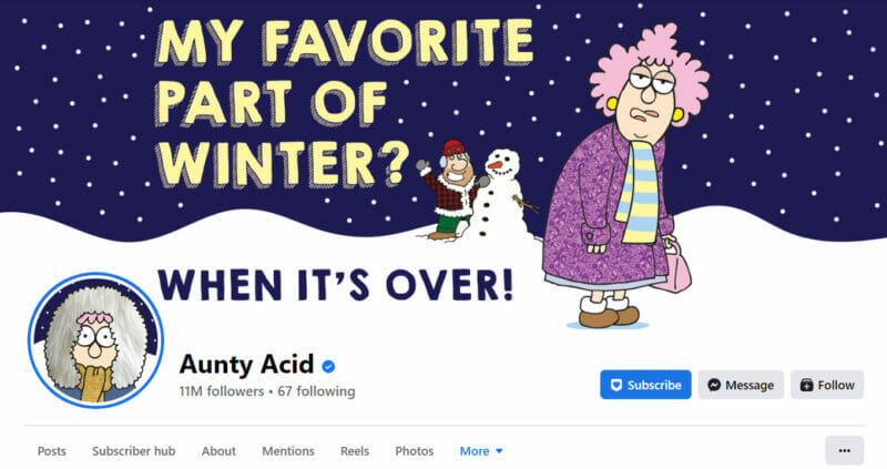 Aunty Acid facebook account