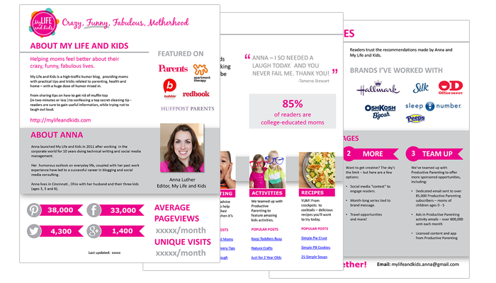 influencer media kit design