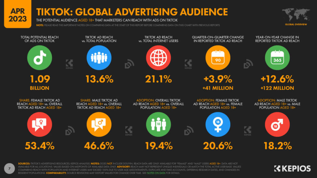 global advertising audience TIKTOK
