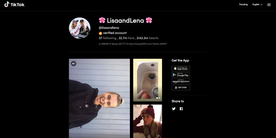 TikTok account example