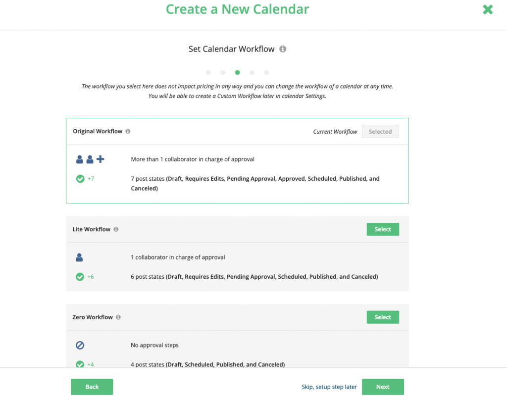 Set Calendar Workflows / Loomly