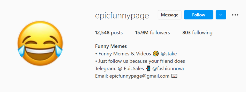 @epicfunnypage Instagram Meme Account