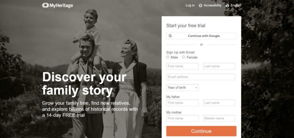 MyHeritage genealogy-based social media site