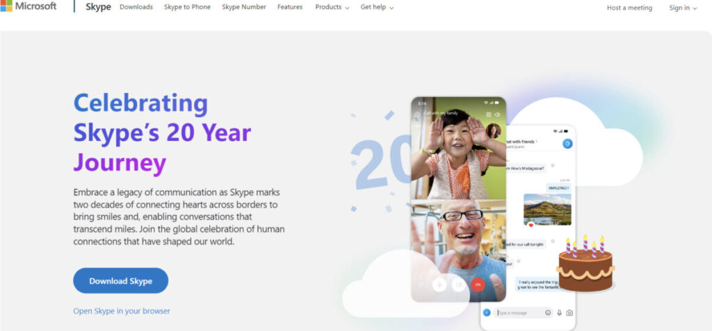 Skype social networking platform