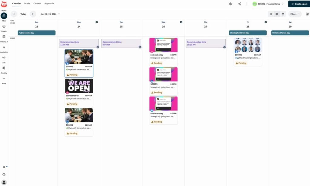 New Hootsuite Content Calendar & Plan