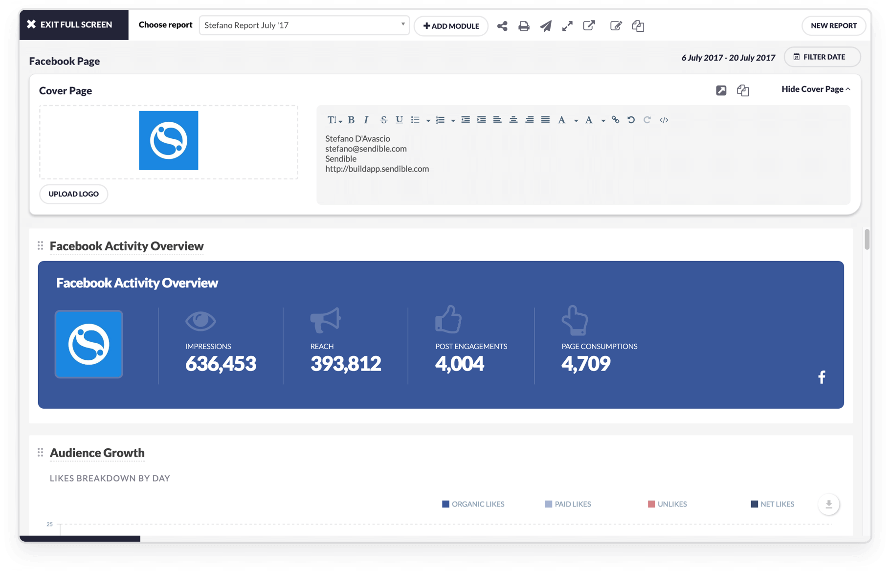 Custom Reports sendible