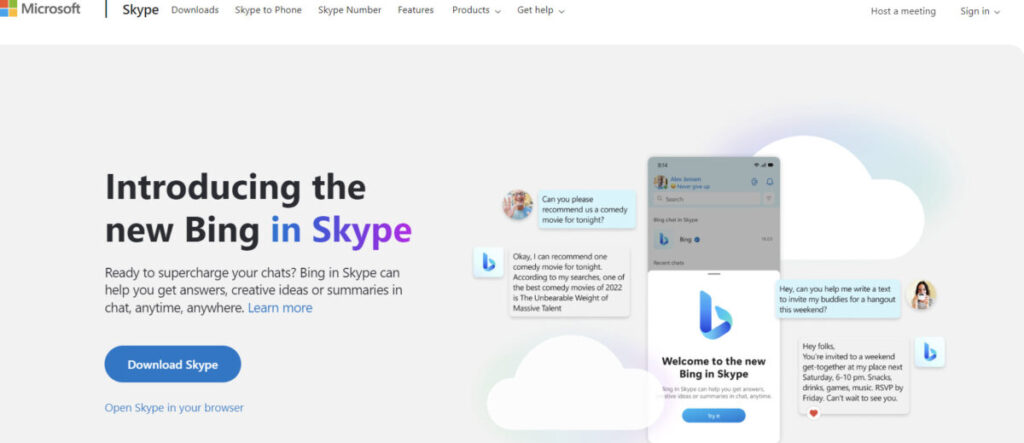 Skype social networking platform