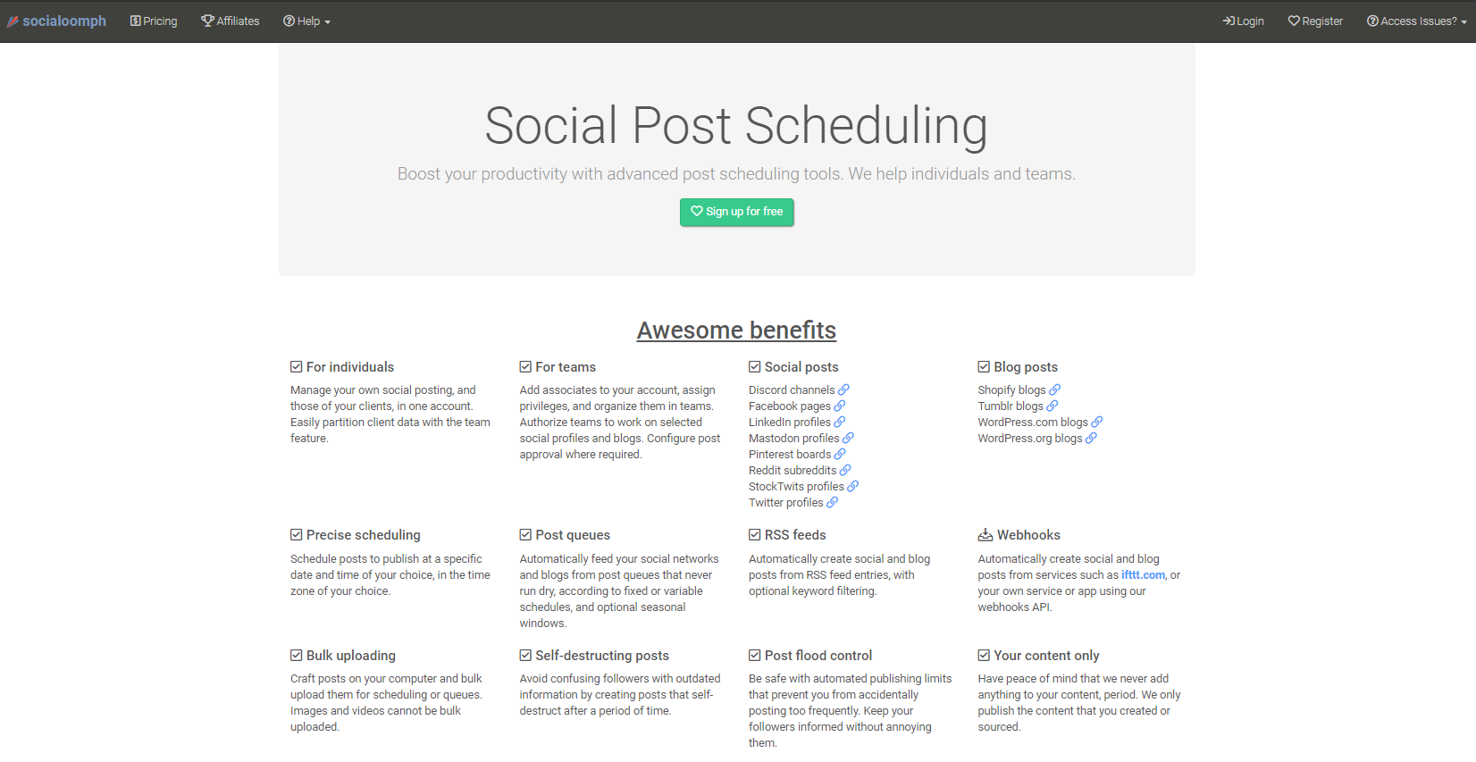 Socialoomph Review | Pricing & Features (2023) - Social Media Marketing Platform