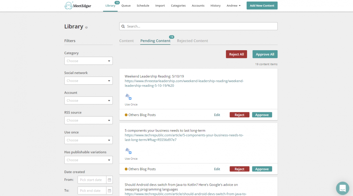 Meet Edgar Review Pricing & Features (2024) Social Media Marketing