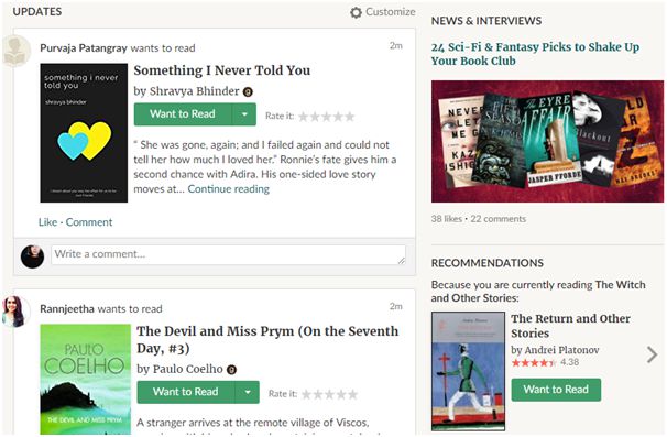 Goodreads is another niche social networking site, but this one focuses on books