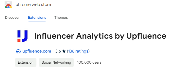 Upfluence Chrome extension 