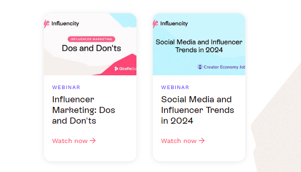 Influencity webinars 