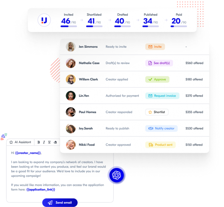 Upfluence influencer tracking 