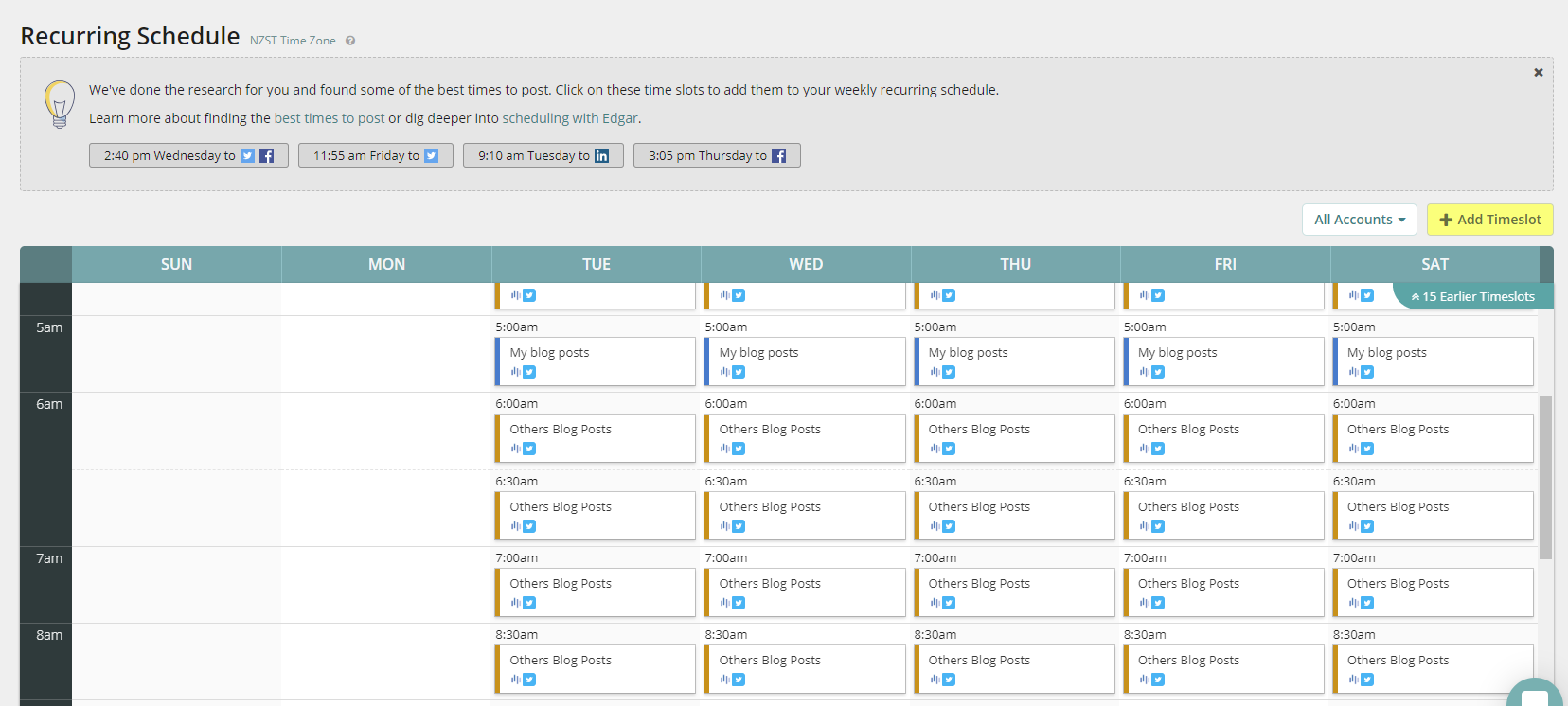 meetedgar recurring schedule